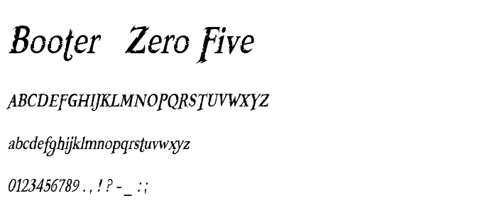 Booter - Zero Five font